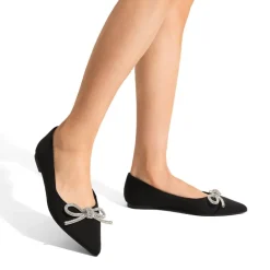 Rhinestone Bow Pointed Toe Flats