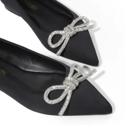 Rhinestone Bow Pointed Toe Flats