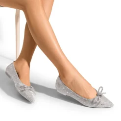 Rhinestone Bow Pointed Toe Flats