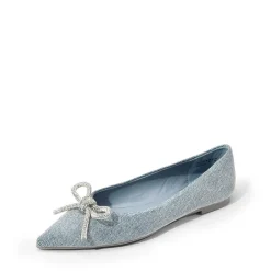 Rhinestone Bow Pointed Toe Flats
