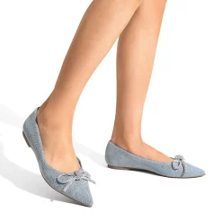 Rhinestone Bow Pointed Toe Flats