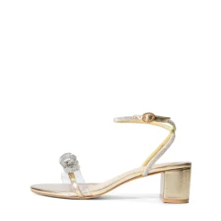 Rhinestone Bows Chunky Sandals