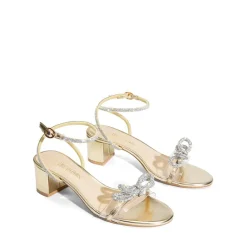 Rhinestone Bows Chunky Sandals