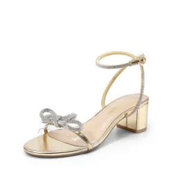 Rhinestone Bows Chunky Sandals
