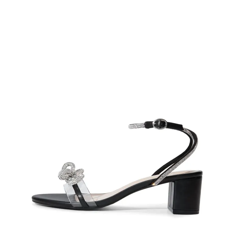Rhinestone Bows Chunky Sandals