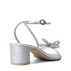 Rhinestone Bows Chunky Sandals