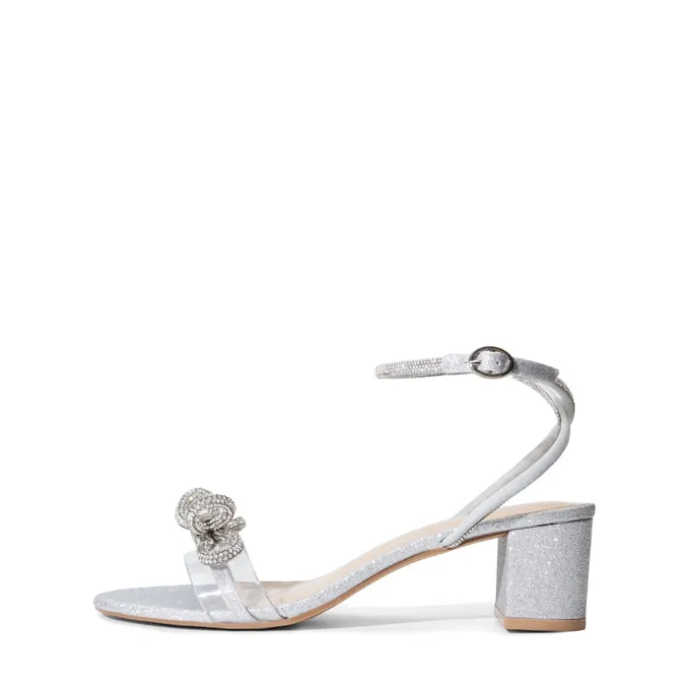 Rhinestone Bows Chunky Sandals