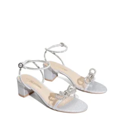 Rhinestone Bows Chunky Sandals