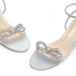 Rhinestone Bows Chunky Sandals