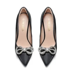 Rhinestone Bows Stiletto Pumps