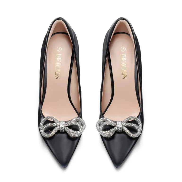 Rhinestone Bows Stiletto Pumps