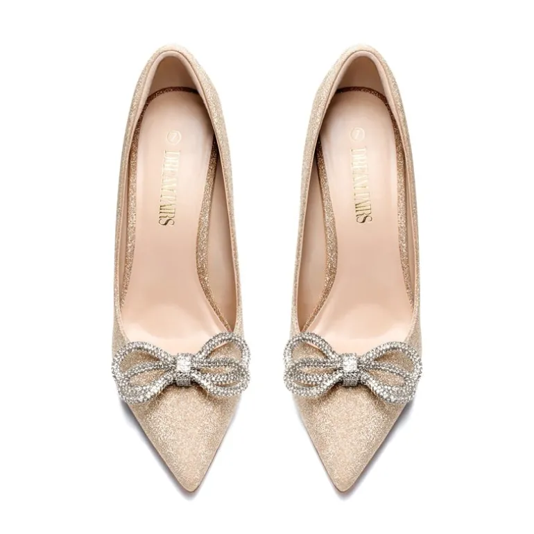 Rhinestone Bows Stiletto Pumps