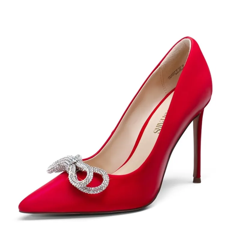 Rhinestone Bows Stiletto Pumps