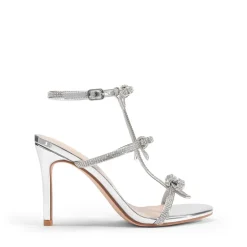Rhinestone Bow Stiletto Sandals