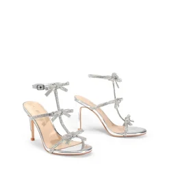 Rhinestone Bow Stiletto Sandals