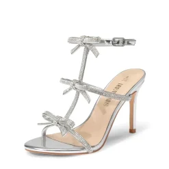 Rhinestone Bow Stiletto Sandals