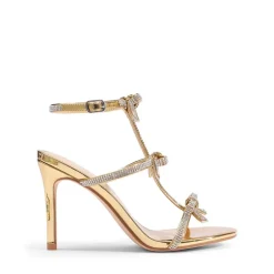 Rhinestone Bow Stiletto Sandals