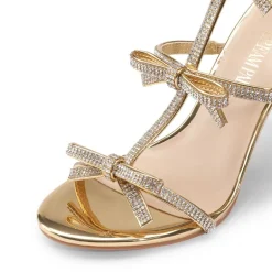Rhinestone Bow Stiletto Sandals