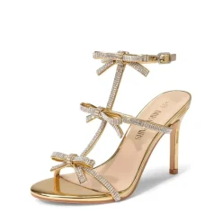 Rhinestone Bow Stiletto Sandals