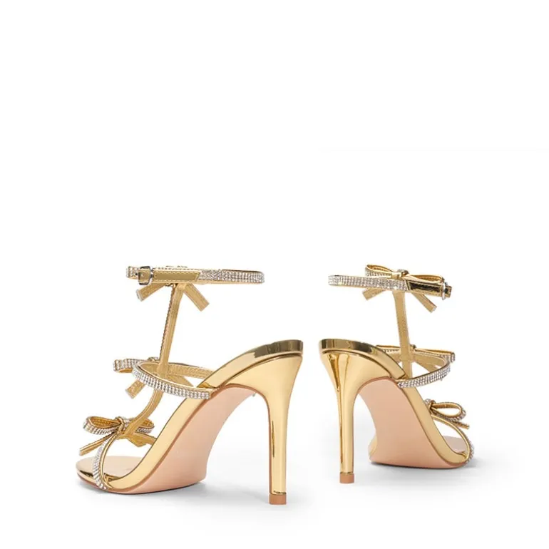 Rhinestone Bow Stiletto Sandals