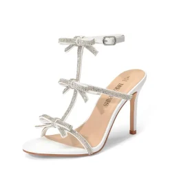 Rhinestone Bow Stiletto Sandals