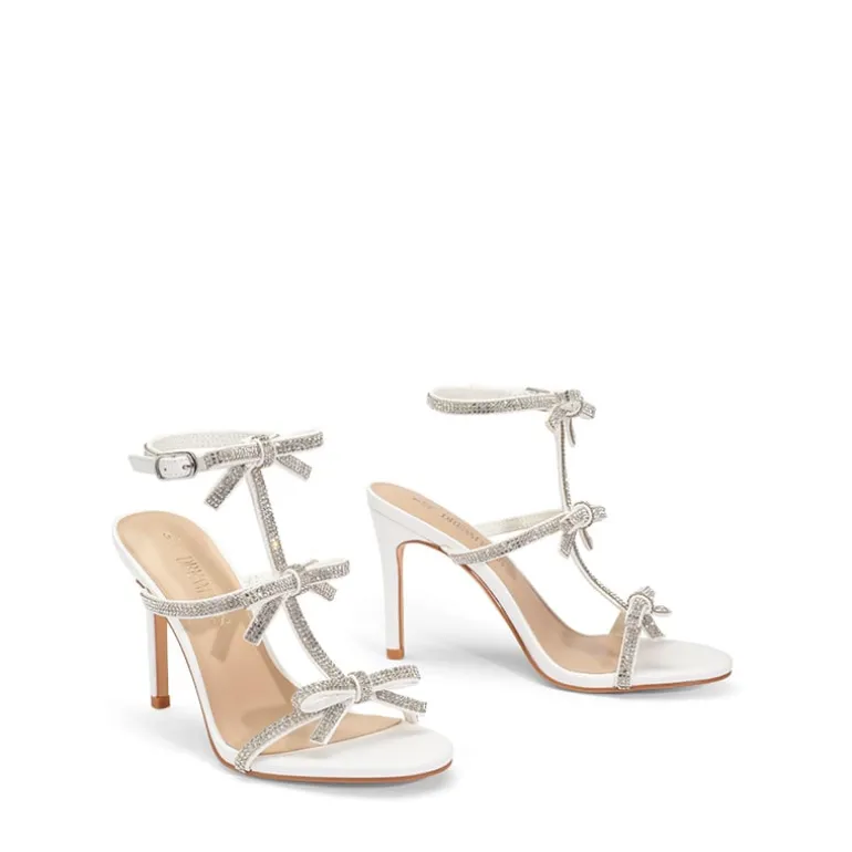 Rhinestone Bow Stiletto Sandals