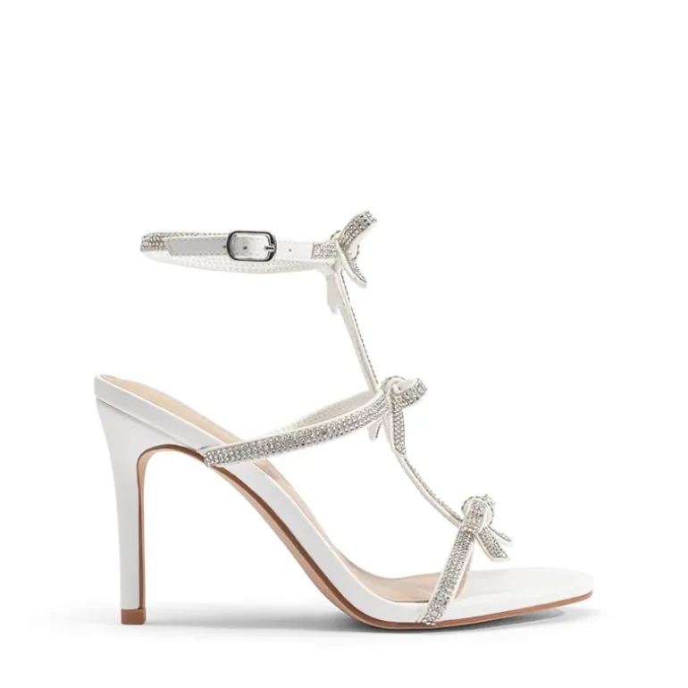 Rhinestone Bow Stiletto Sandals