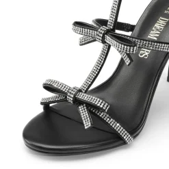 Rhinestone Bow Stiletto Sandals