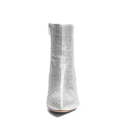 Rhinestone Chunky Heel Ankle Boots