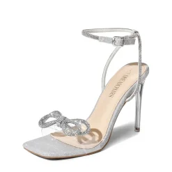 Rhinestone Double Bow Stiletto Heels