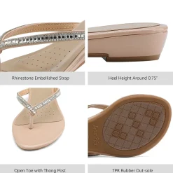 Rhinestone Flip-Flop Sandals