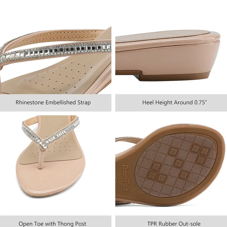 Rhinestone Flip-Flop Sandals