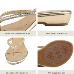 Rhinestone Flip-Flop Sandals