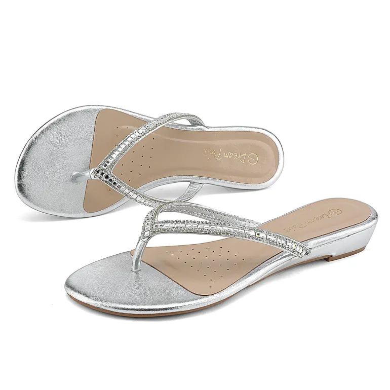 Rhinestone Flip-Flop Sandals