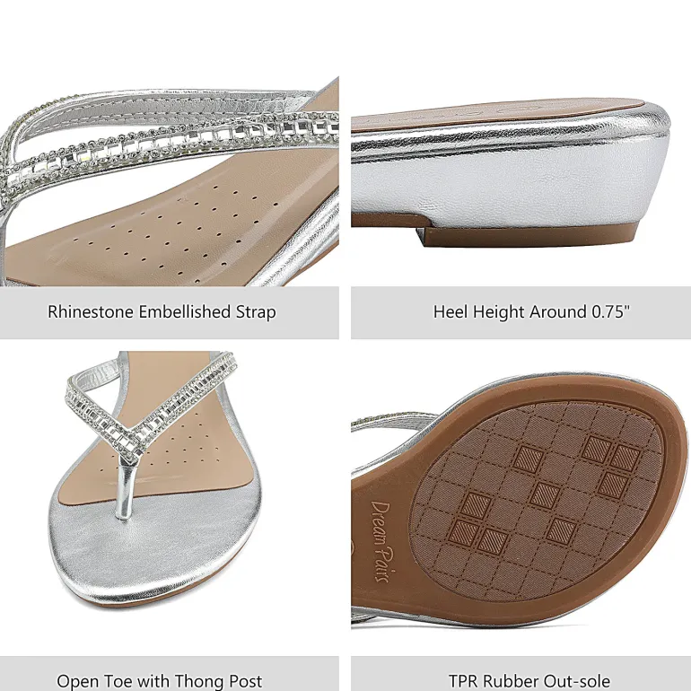 Rhinestone Flip-Flop Sandals