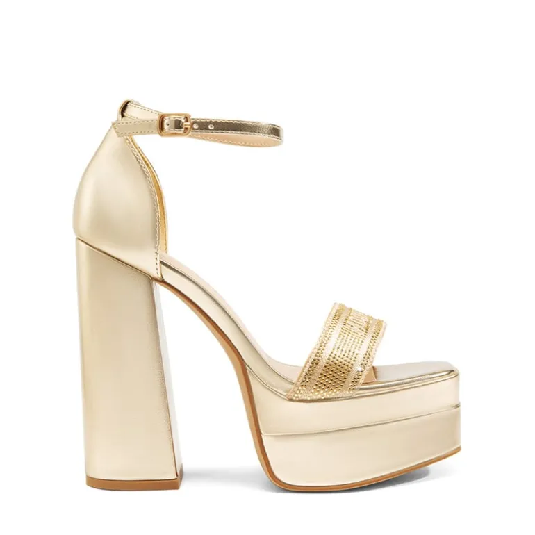 Rhinestone High-heel Platform Sandals