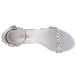 Rhinestone 3-Inch Chunky Heel Sandals