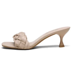 Rhinestone Open Toe Kitten Heel Mule Sandals