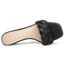 Rhinestone Open Toe Kitten Heel Mule Sandals