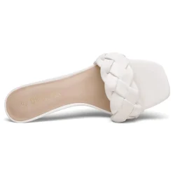 Rhinestone Open Toe Kitten Heel Mule Sandals