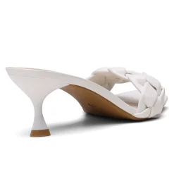 Rhinestone Open Toe Kitten Heel Mule Sandals