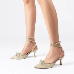 Rhinestone Pointed Toe Slingback Pumps