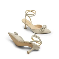 Rhinestone Pointed Toe Slingback Pumps
