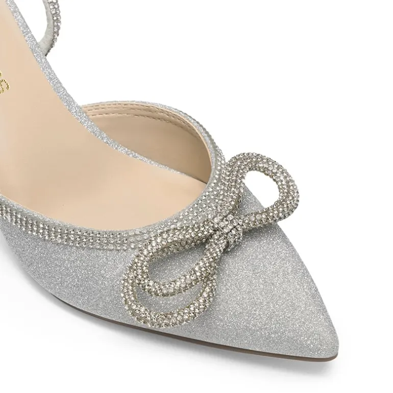 Rhinestone Pointed Toe Slingback Pumps