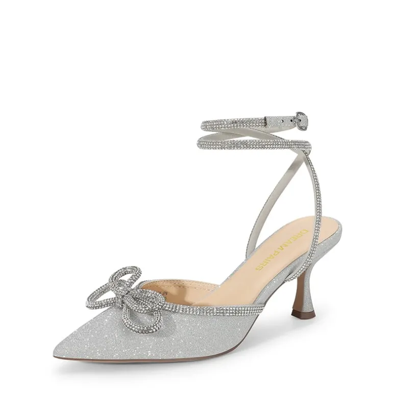Rhinestone Pointed Toe Slingback Pumps