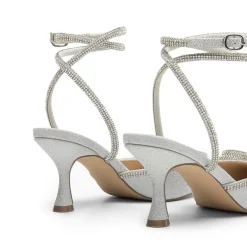 Rhinestone Pointed Toe Slingback Pumps