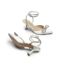 Rhinestone Pointed Toe Slingback Pumps
