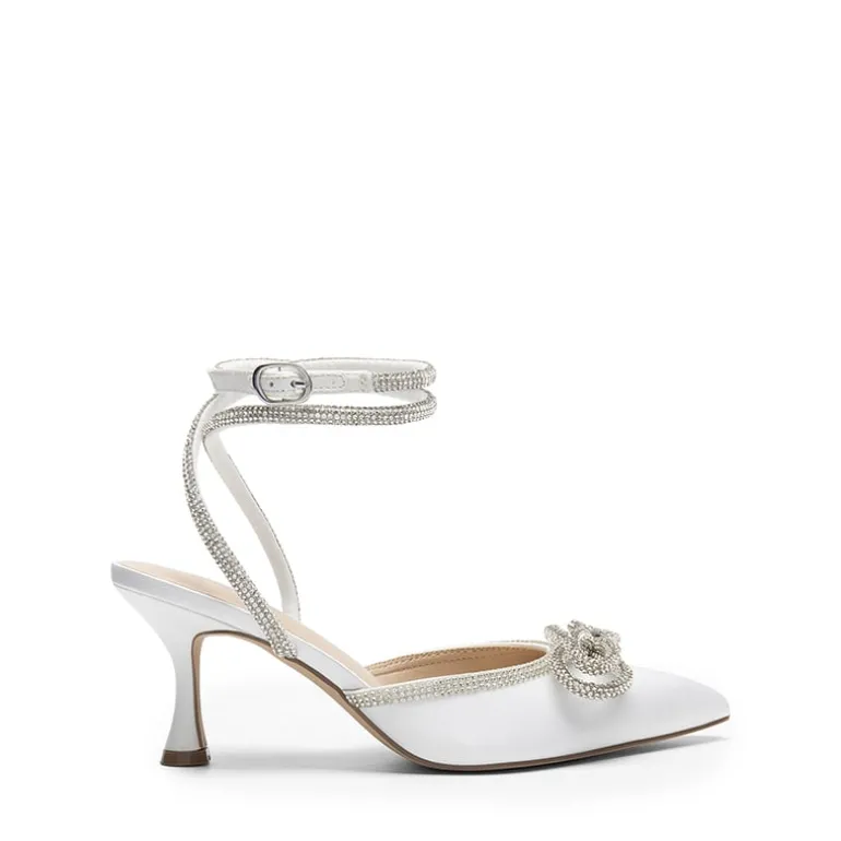 Rhinestone Pointed Toe Slingback Pumps