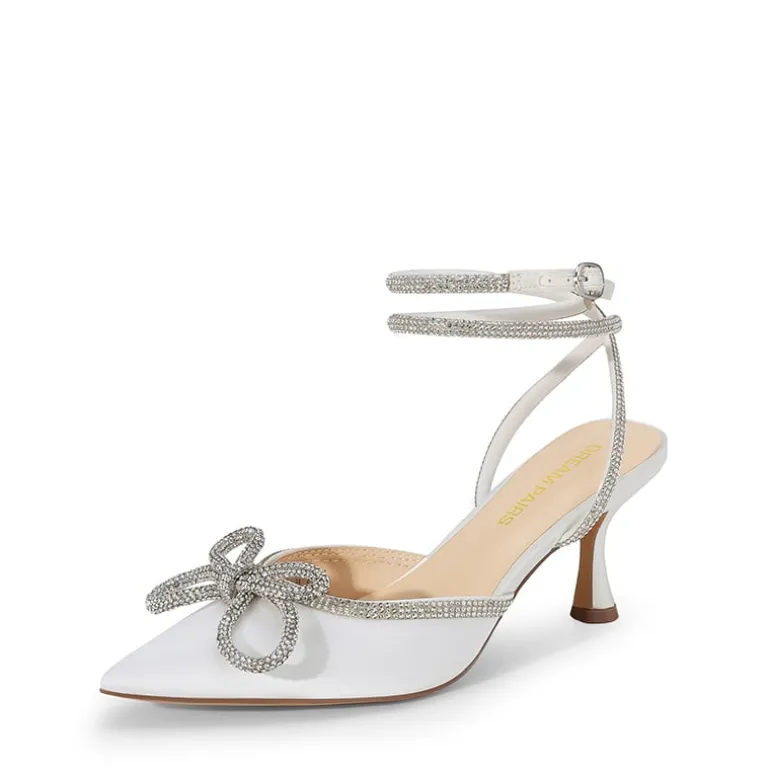 Rhinestone Pointed Toe Slingback Pumps
