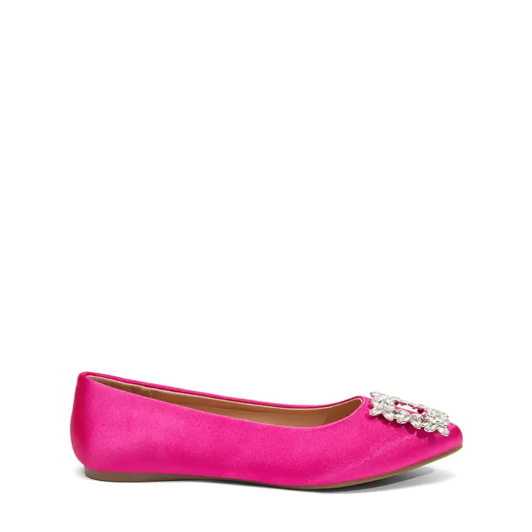 Rhinestone Square Buckle Flats